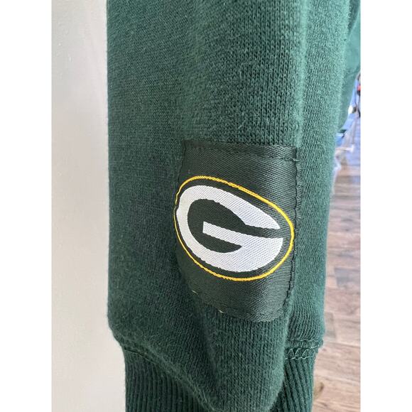 Green Bay Packers Hoodie Sz S Pullover Large SpellOut NFL Tag Football G Patches - Picture 3 of 6